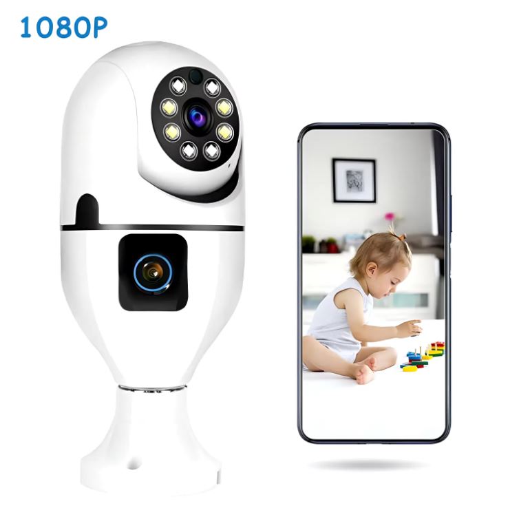 V380 Pro Dual-Lens Wi-Fi Smart Bulb Camera