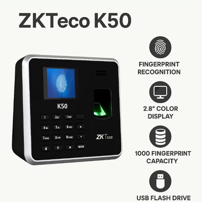 ZKTeco K50 Biometric Time Attendance & Access Control Machine